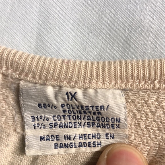 Khaki tan basic editions v neck blouse 1x guc - Picture 3 of 12